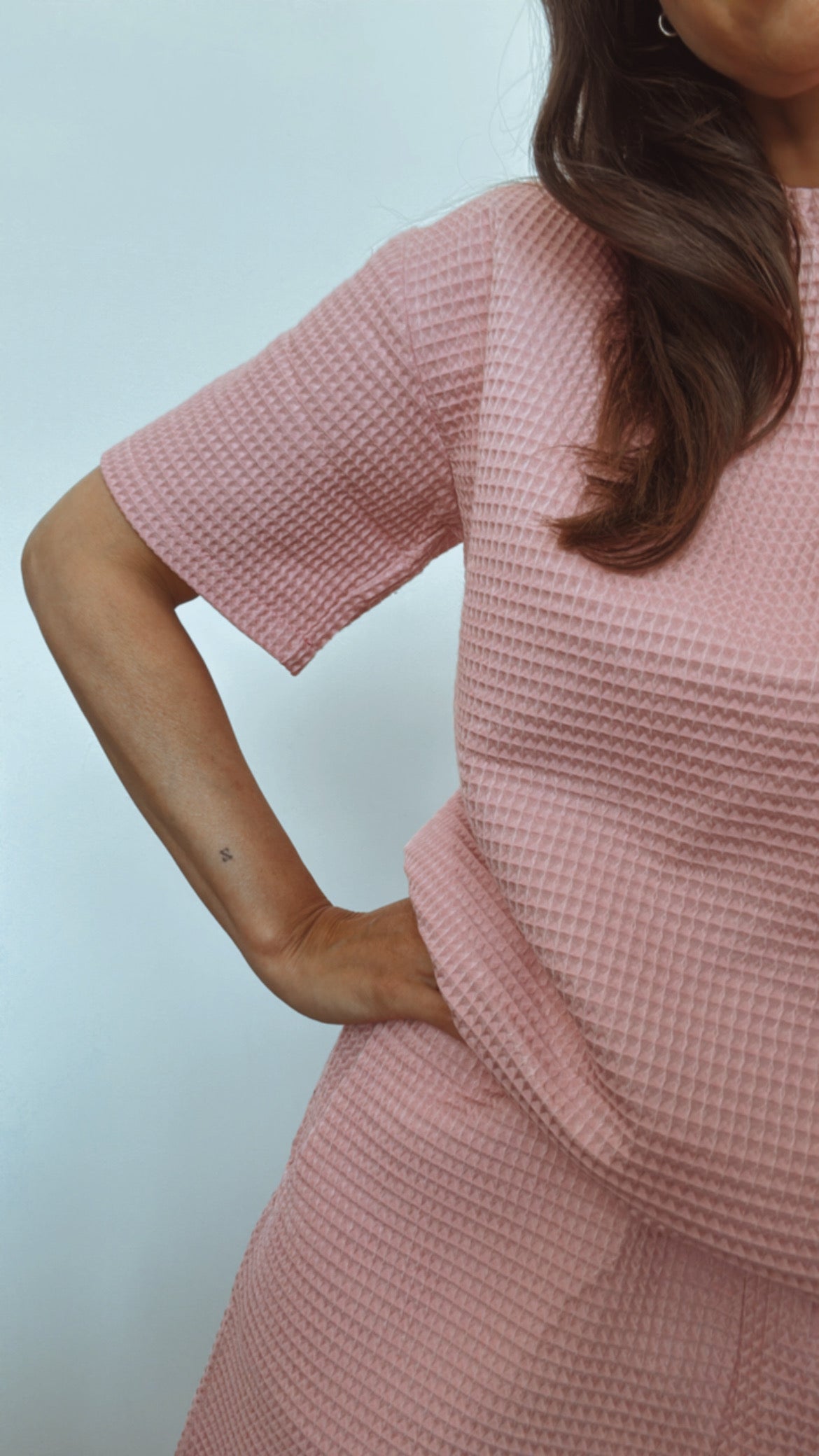 T-SHIRT PALERMO WAFFEL CANDY PINK